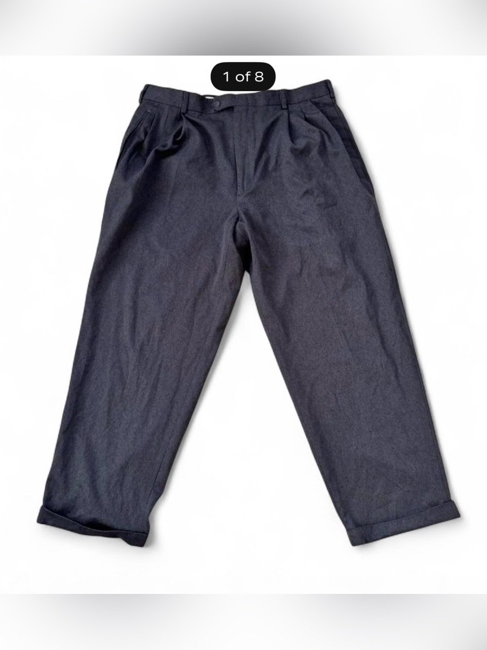 Vtg Slates Levi’s Dress Pants Men 36x29 Gray Pleated Dacron Polyester Trousers